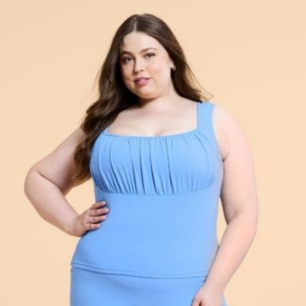 Blogilates Women's Bow Back Tank Top Cool Blue